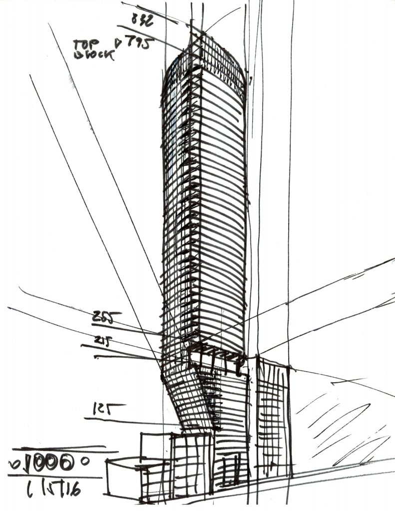 Perspective elevation sketch