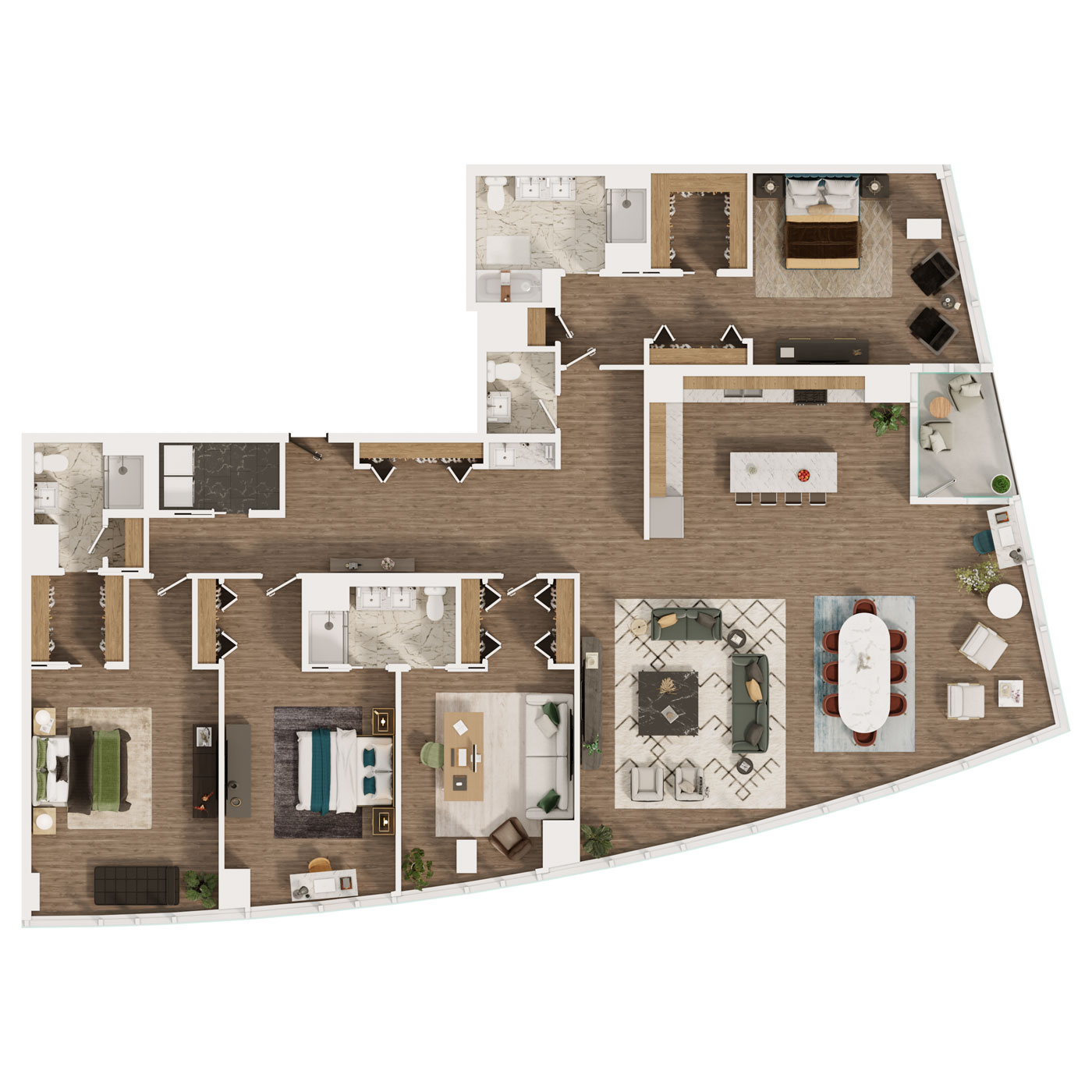 4 bedroom penthouse floor plan 