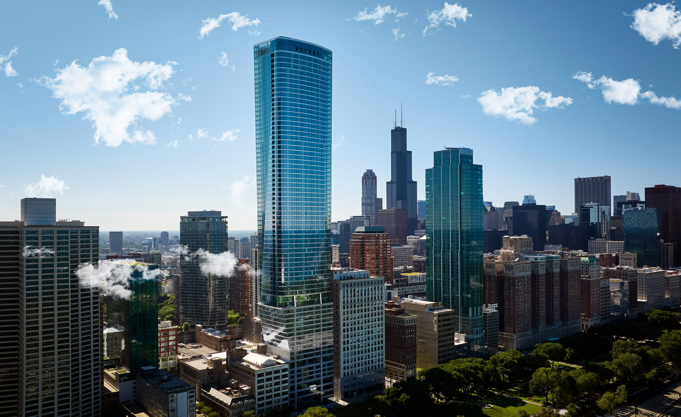 1000M Exterior and Chicago skyline